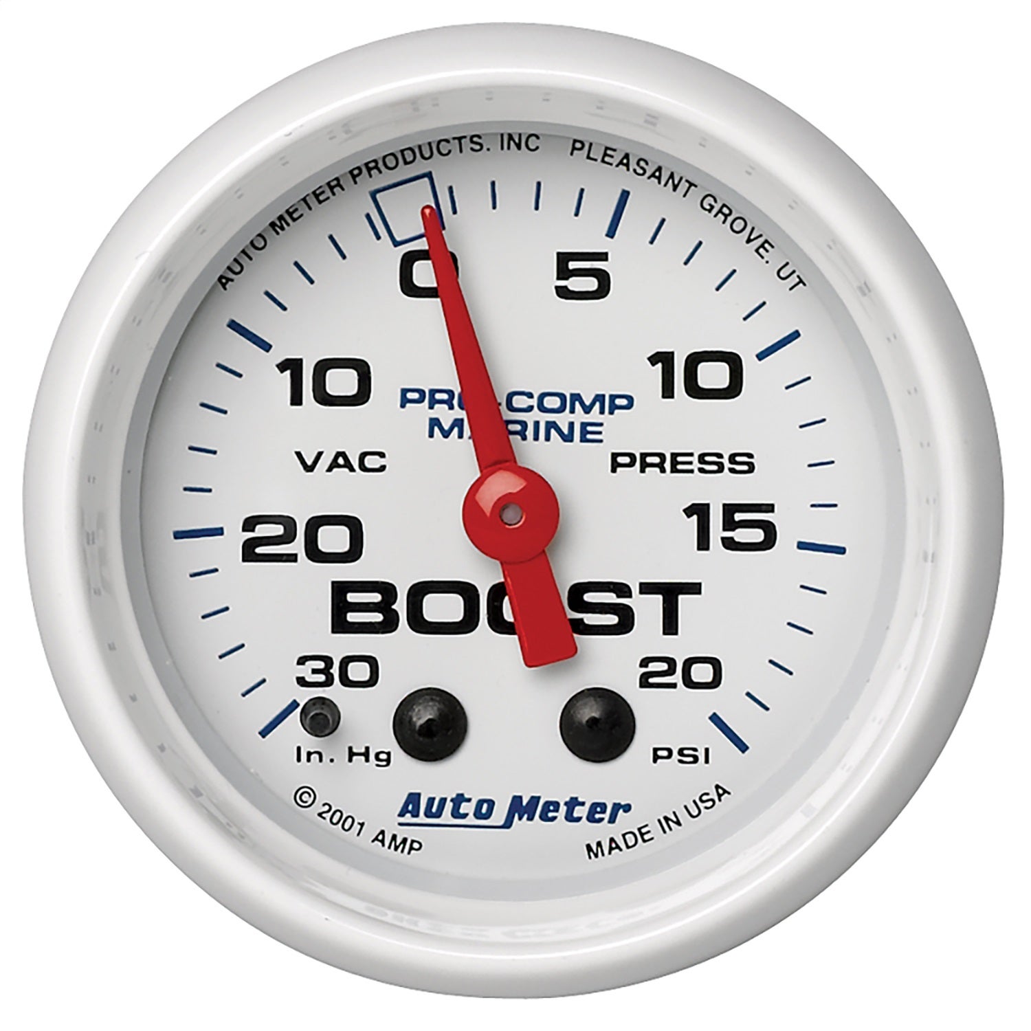 Autometer 200774 Marine Mechanical Vacuum/Boost Gauge   Marine Mechanical