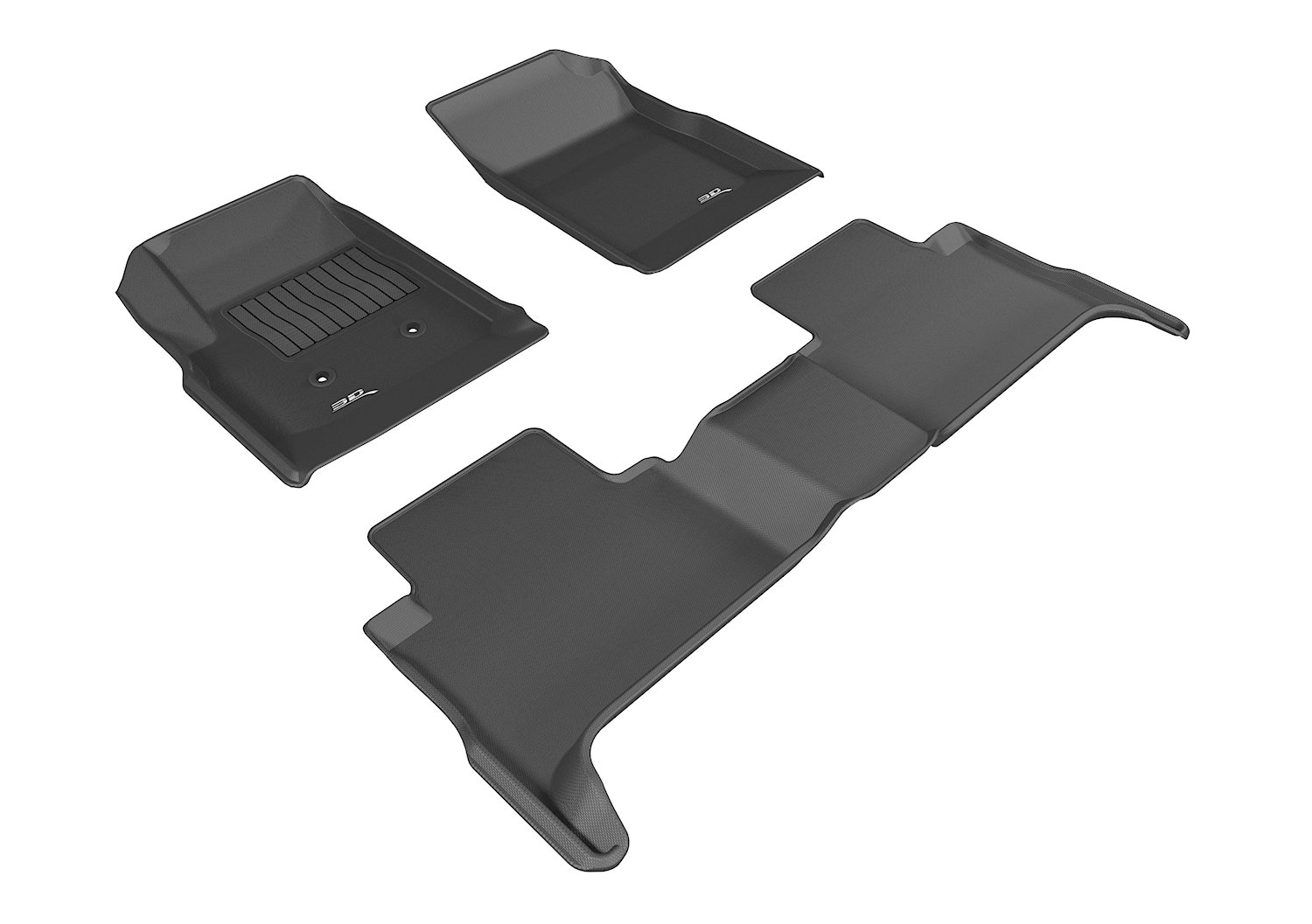 3D Kagu Floor Mat 2 Row Set Black 3D Kagu Floor Mat 2 Row Set Black