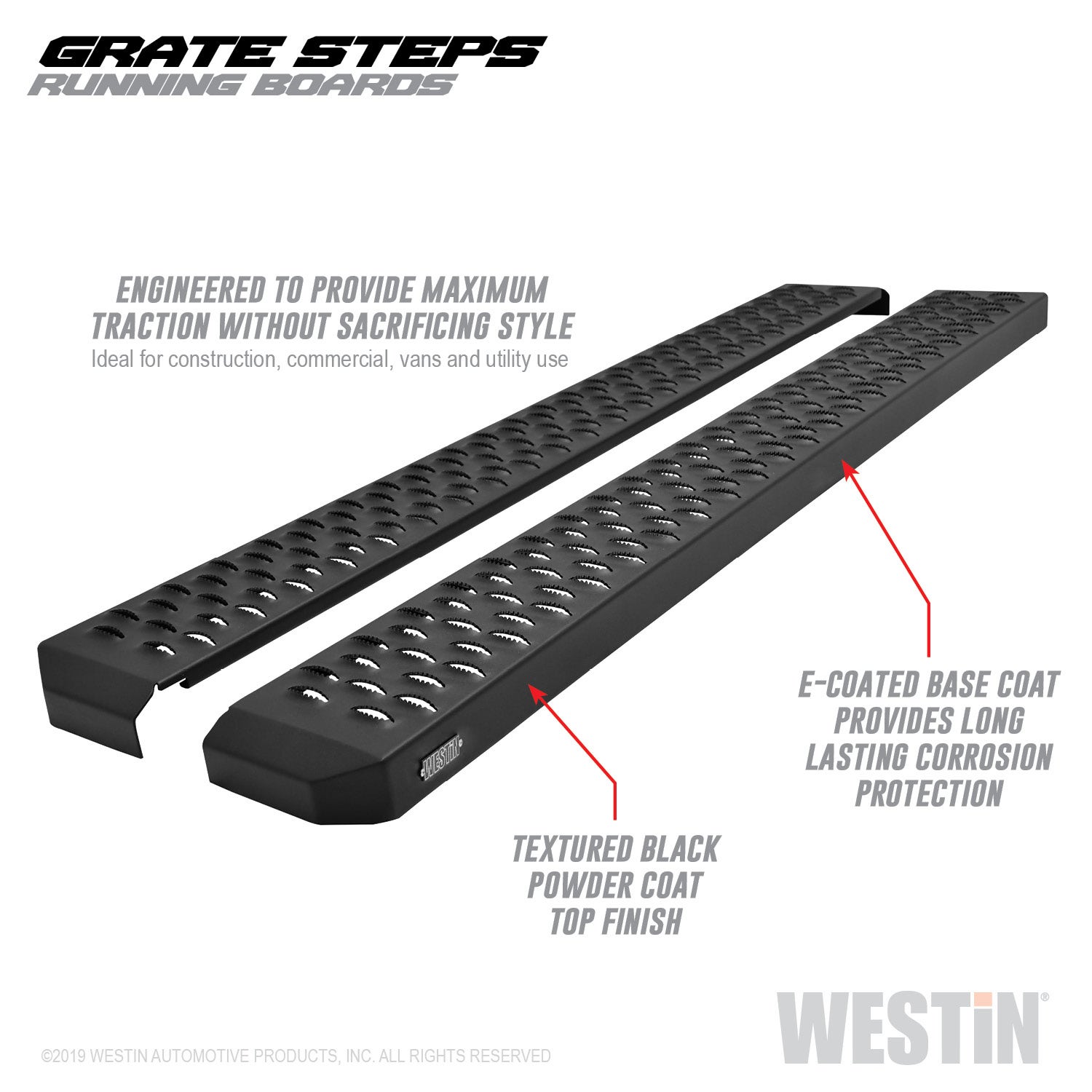 Westin Textured Black Grate Steps Running Boards Textured Black Running Boards