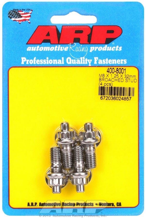 Arp 400-8001 M8 X 1.25 X 32Mm Stainless Steel Stud Kit - 4 Piece Arp  M8 X 1.25