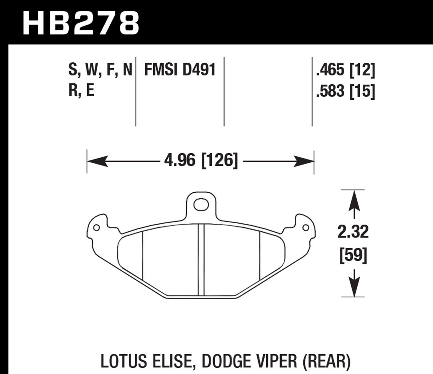 Hawk Performance Hb278f.465 Hps Disc Brake Pad Fits 01-11 Elise Exige   Hps Disc