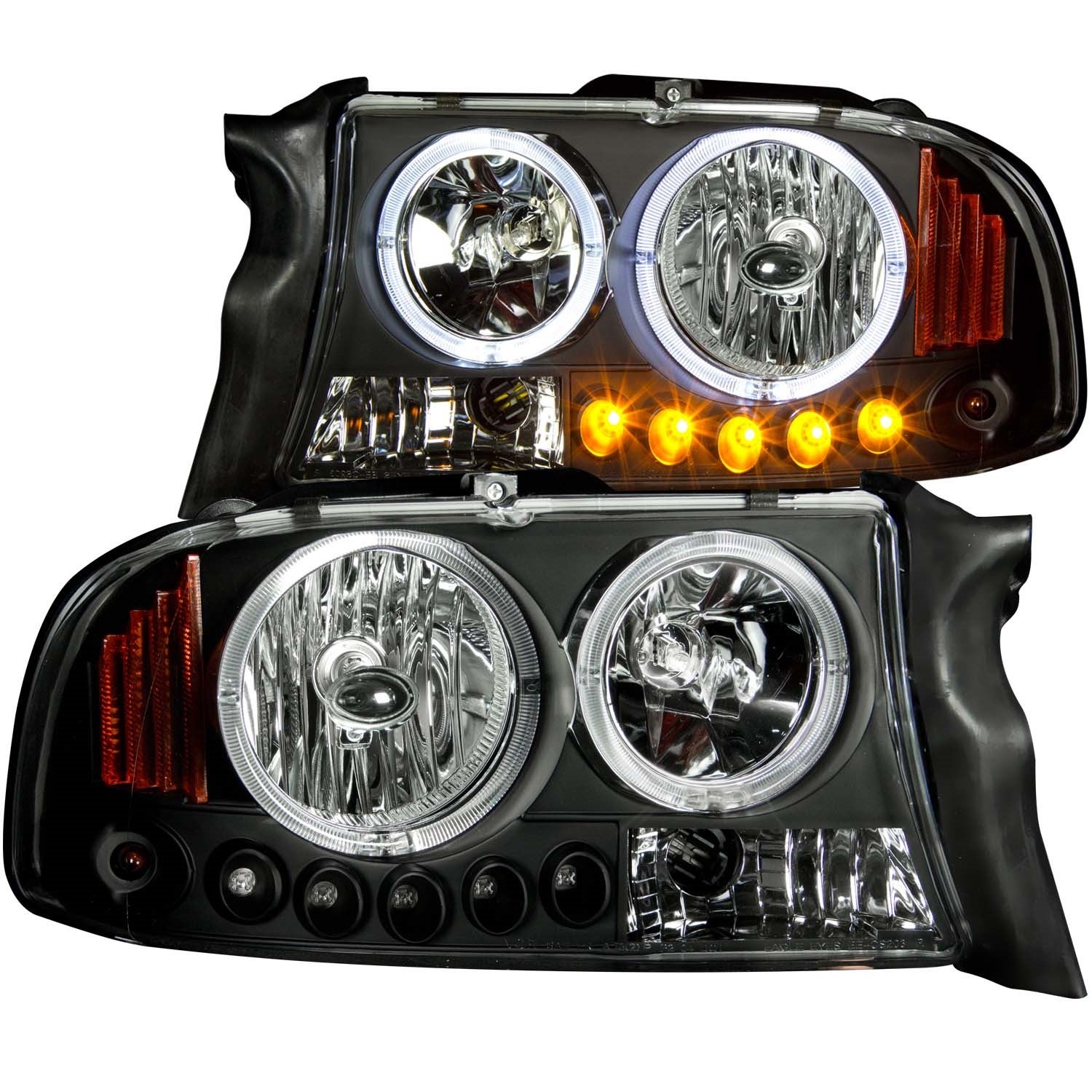 Anzo Usa 111194 Crystal Headlight Set W/Halo Fits 97-04 Dakota Durango   Crystal