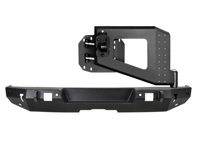 Westin 59-82055A - Wj2 Full Width Black Rear Hd Bumper With Tire Carrier Mount