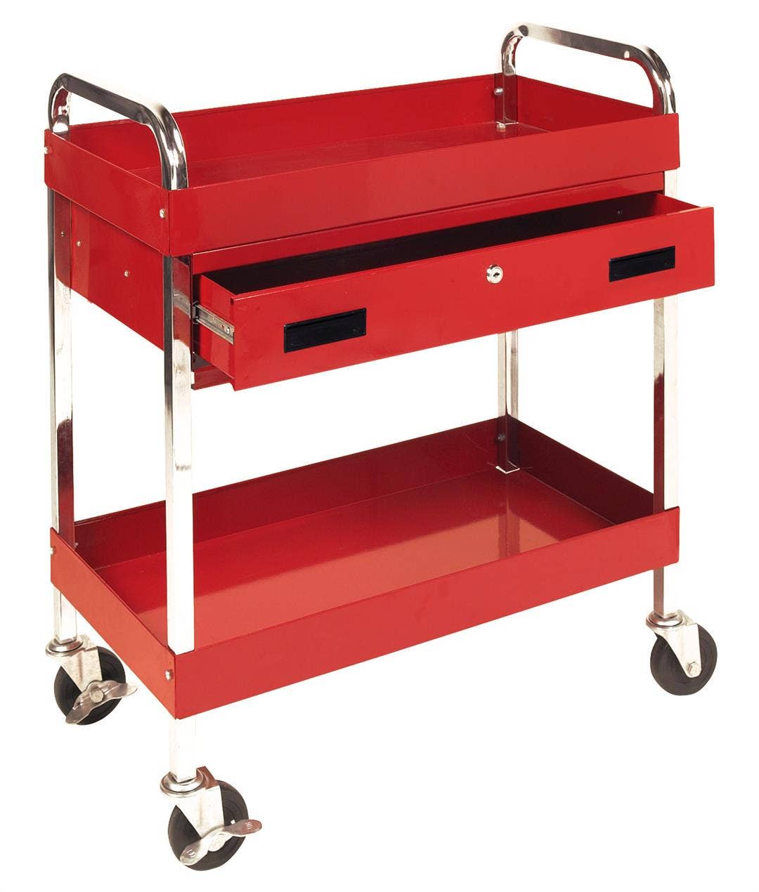 Performance Tool W54004 Two Shelf Utility Cart With Drawer   Two Shelf Utility