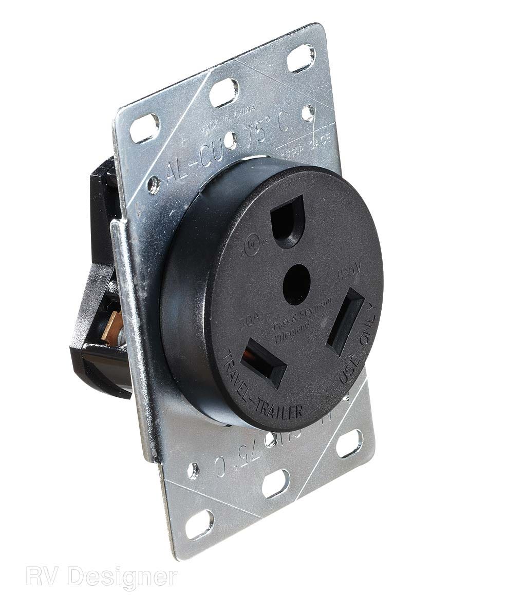 Rv Designer S971, Ac Receptacle In Plate, 30 Amp, Ac Electrical   Receptacle;