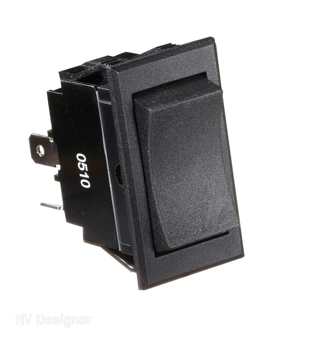 Rv Designer S221, Rocker Switch, 20 Amp, 4 Terminals, Momentary On / Off /