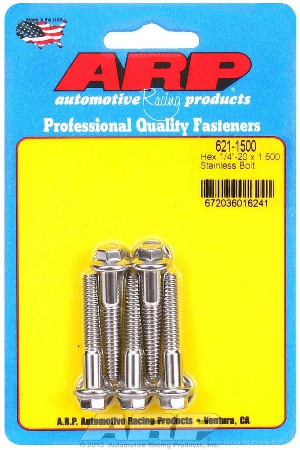 Arp 621-1500 Stainless Steel 1/4-20" Rh Thread 1.500" Uhl 6-Point Bolt With