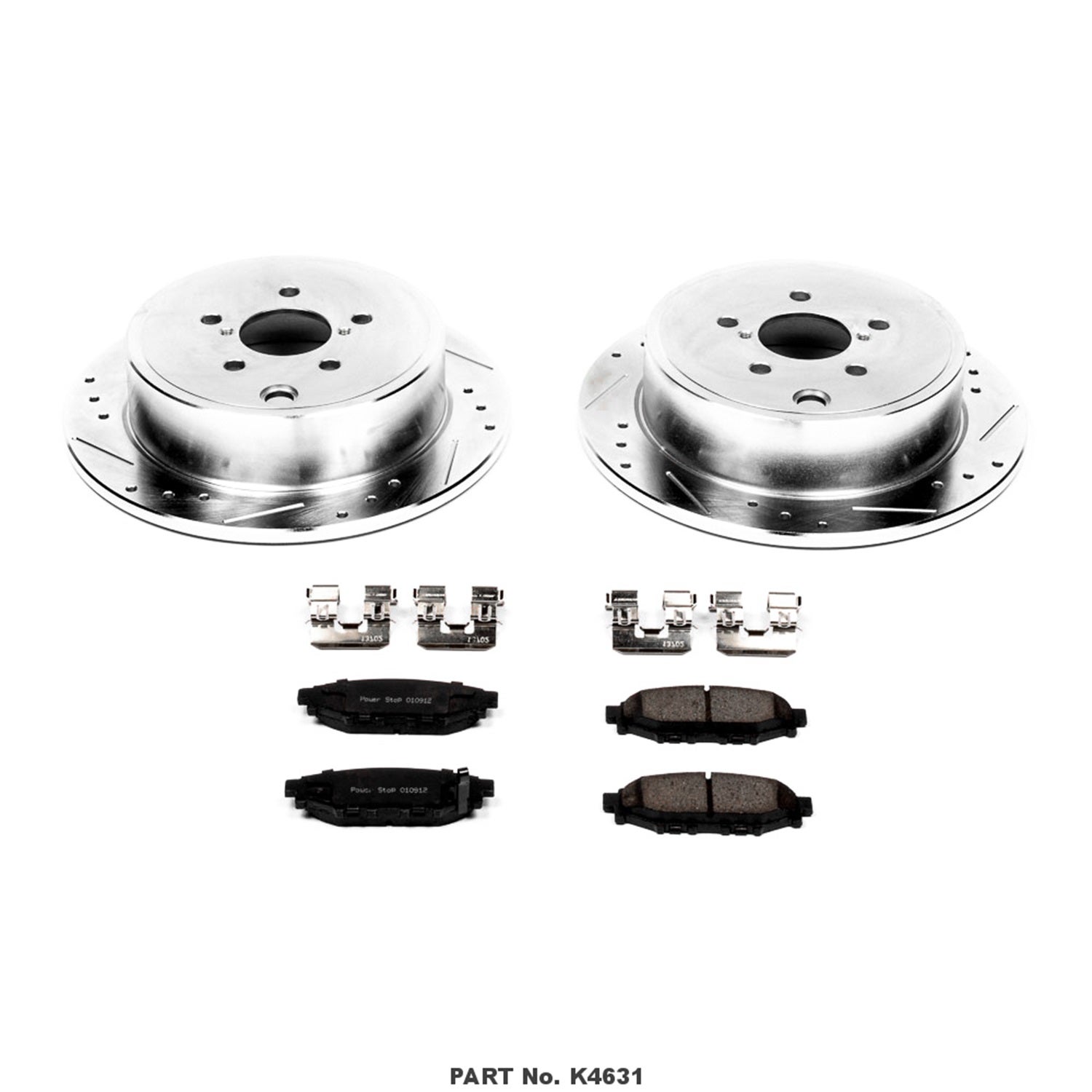 Power Stop K4631 Rear Z23 Carbon Fiber Brake Pads With Drilled & Slotted Brake