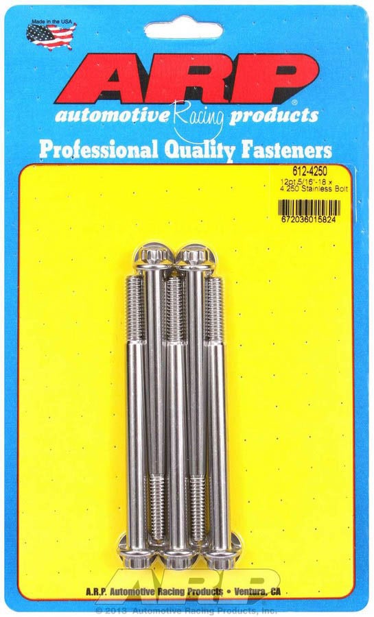 Arp 612-4250 5/16-18" X 4.250 Uhl 12-Point Stainless Steel Bolt Kit - 5 Piece