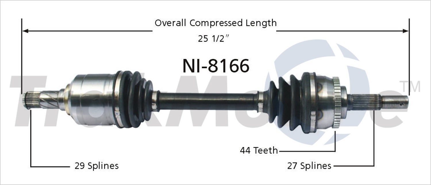 Trakmotive Cv Axle Shaft P/N:Ni-8166  Cv Axle Shaft P/N:
