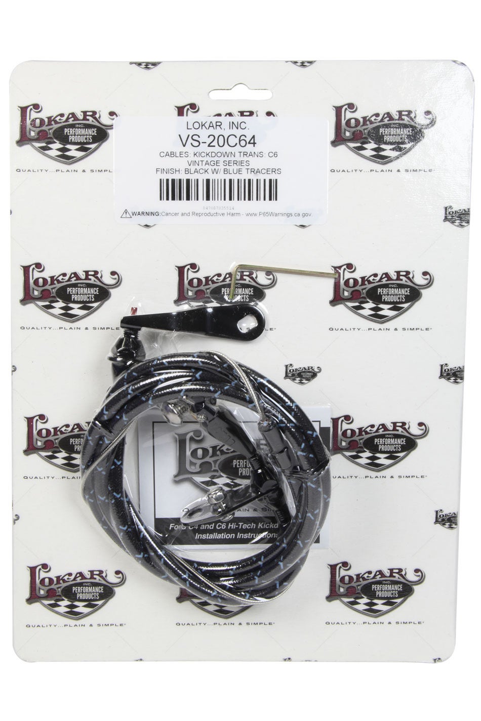 Lokar Performance Products Vs-20C64 Vintage Series Ford C-6 Kickdown Cable Black