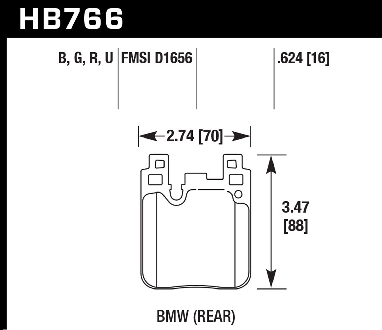 Hawk Performance Hb766u.624 Dtc-70 Disc Brake Pad   Dtc-70 Disc Brake Pad
