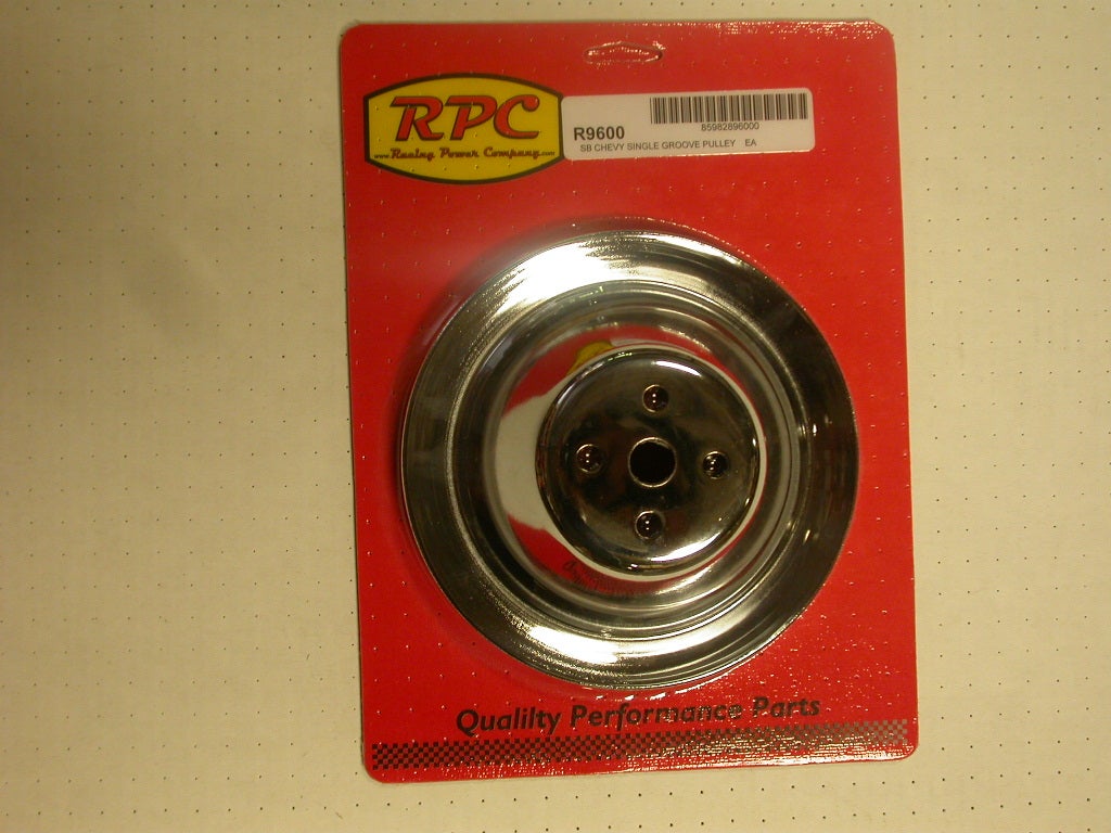 Racing Power Company R9600 Chrome Swp Upper Single Groove Water Pump Pulley For