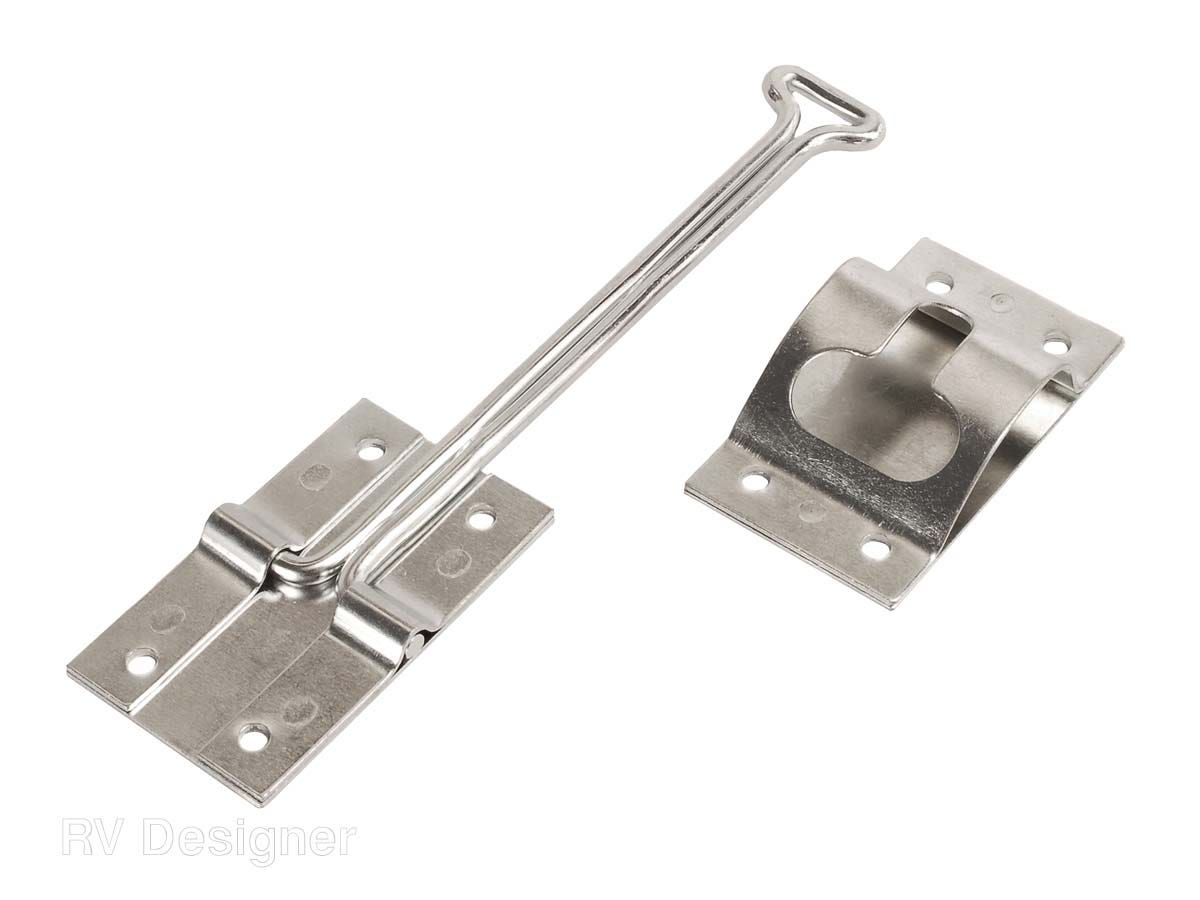 Rv Designer E226, Self Closing Door Holder, T Style, Stainless Steel, 6 Inch,