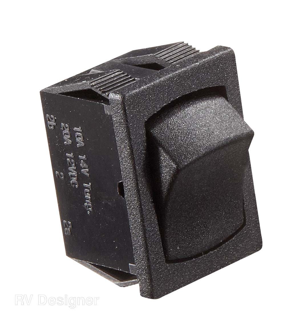 Rv Designer S431, Rocker Switch, 10 Amp, On / Off, Spst, Black, Dc Electrical