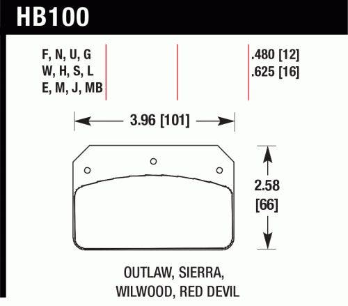 Hawk Performance Hb100f.480 Hps Disc Brake Pad   Hps Disc Brake Pad
