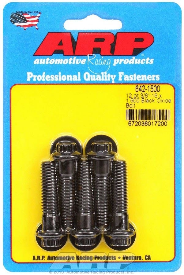 Automotive Racing Products 642-1500 3/8-16 X 1.500 12Pt Black Automotive Racing