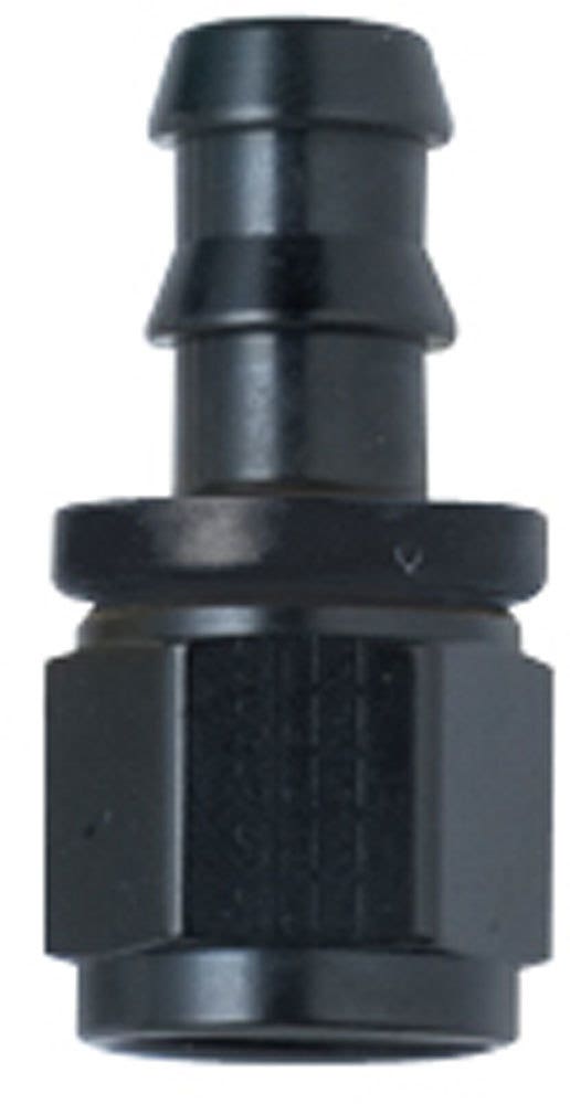 Fragola 200106-Bl Black Size (-6) Straight Push Lock Hose Fitting   Black Size