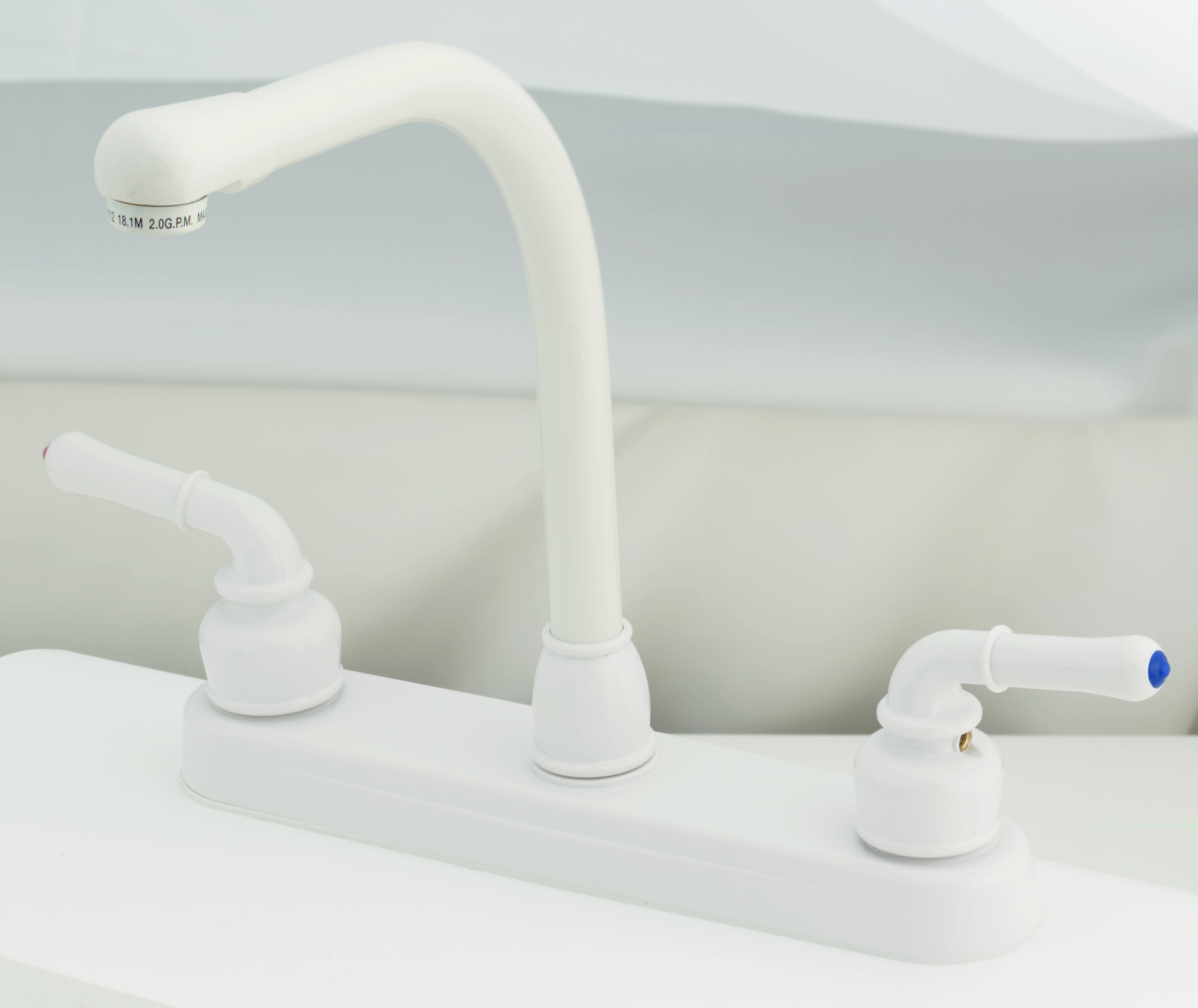Empire Brass U-Ywi800rsw Rv Kitchen Faucet With Hi-Rise Spout And Teapot Handles