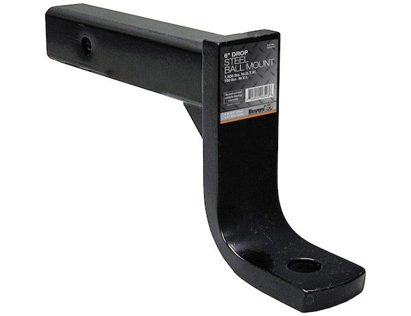 Deep Drop Ball Mount 6" Drop   Trailer Hitch Ball Mount  Extendable - No,