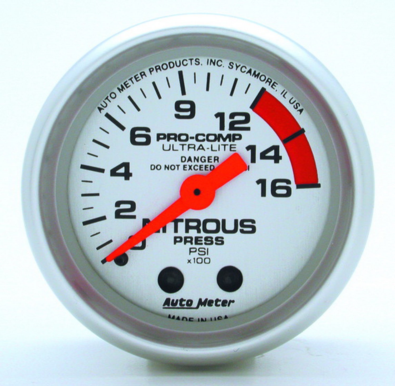 Autometer 4328 Ultra-Lite Mechanical Nitrous Pressure Gauge Auto Meter Products
