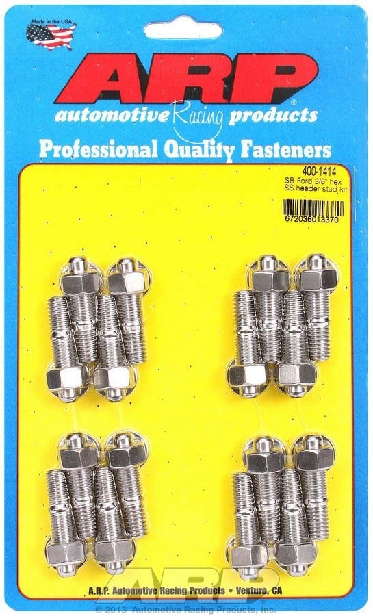 Arp 400-1414 3/8" X 1.670" Oal Stainless Steel Header Stud Kit - 16 Piece Arp