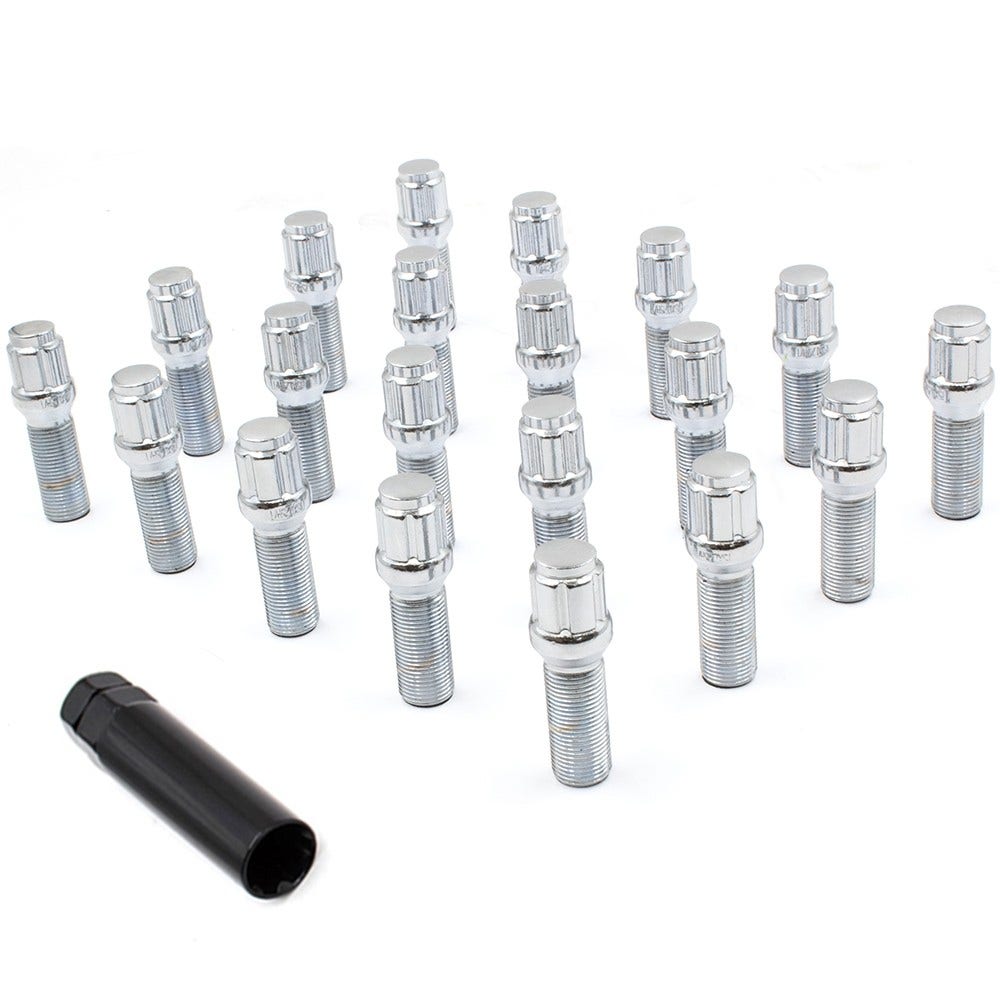 Wheel Accessories Parts Set Of 20 Chrome Wheel Lug Bolts M15x1.25 Spline Bolt