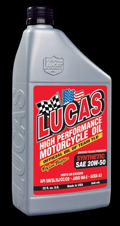 Lucas Oil 10702 Sae 20W-50 Synthetic Motorcycle Oil - 1 Quart Bottle Lucas Oil