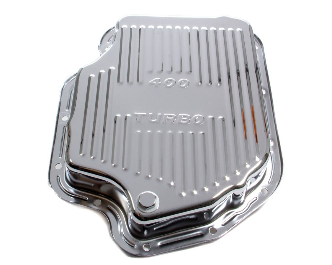 Racing Power Company R9121 Chrome Finned Transmission Pan   Chrome Finned