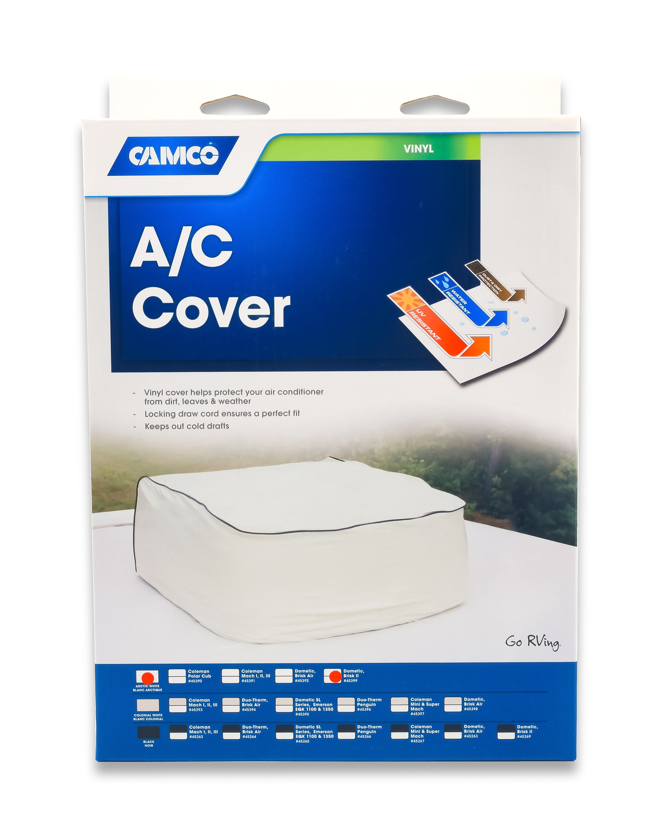 Camco 45399 Vinyl Air Conditioner Cover (Fits Dometic Brisk Ii White)   Air