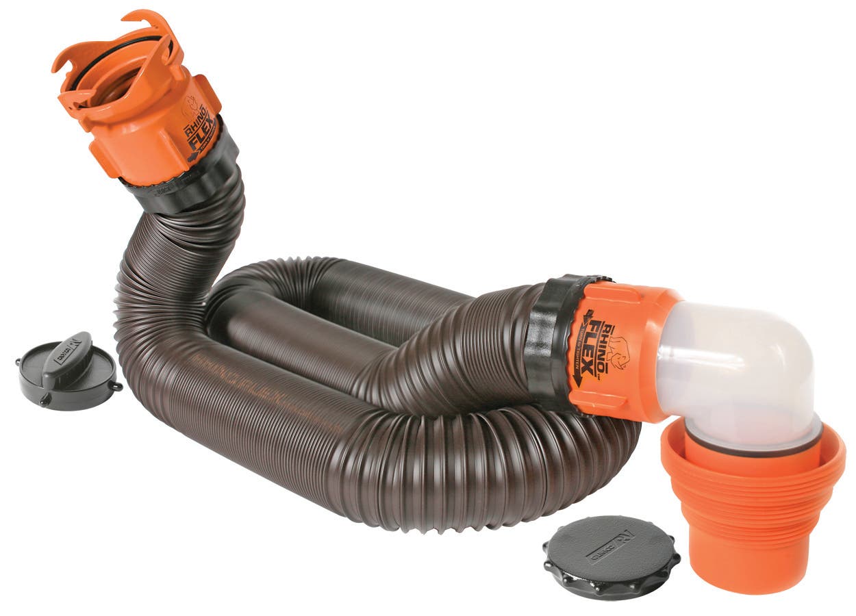Camco Rhinoflex 15Ft Rv Sewer Hose Kit, Includes Swivel Fitting And Translucent