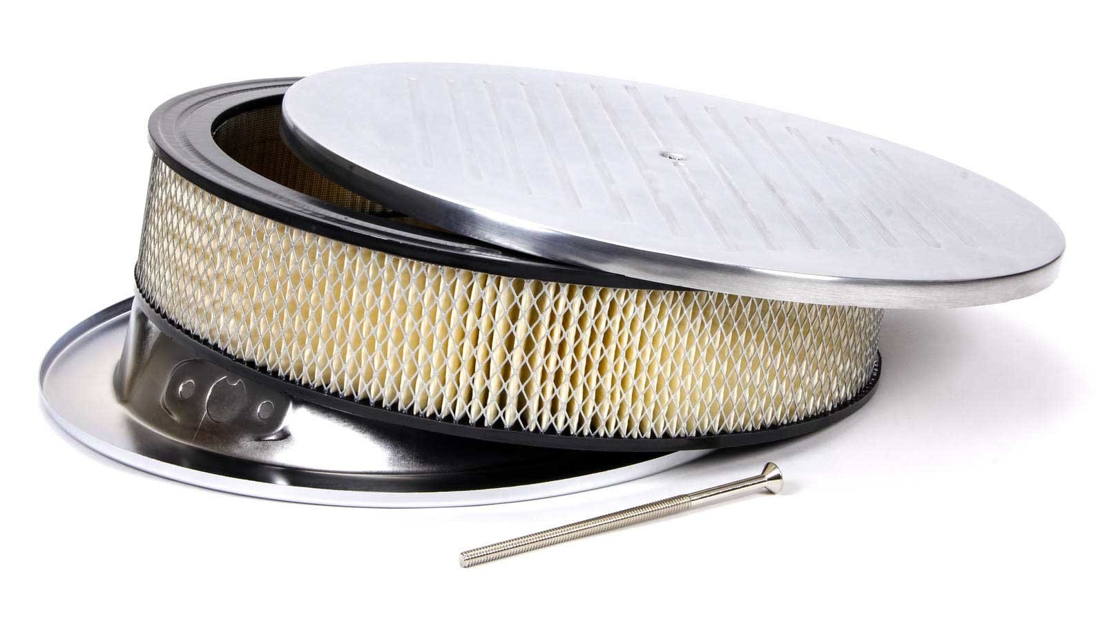 Racing Power Company R6801 14" X 3" Round Aluminum Milled Drop Base Air Cleaner