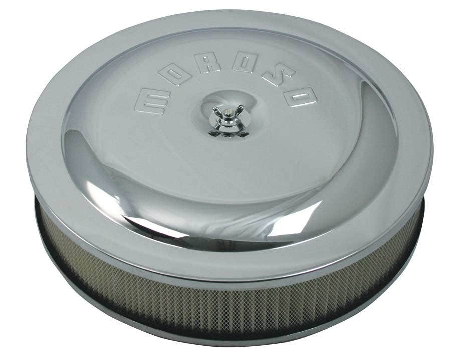 Air Cleaner Kit, 14 In. X 3 In, Steel, Chrome  Performance  Air Cleaner