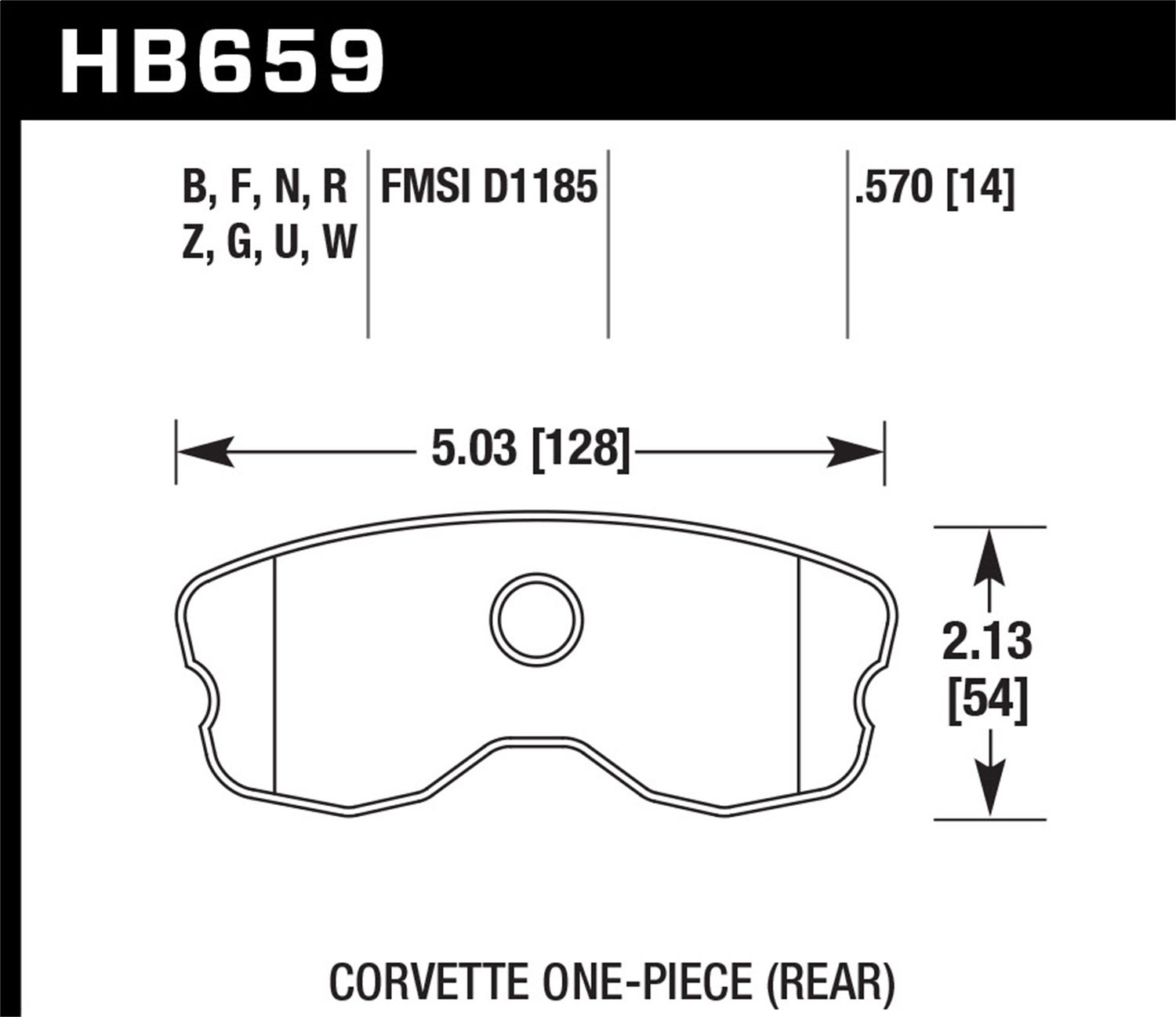 Hawk Performance Hb659w.570 Dtc-30 Disc Brake Pad Fits 06-13 Corvette   Dtc-30