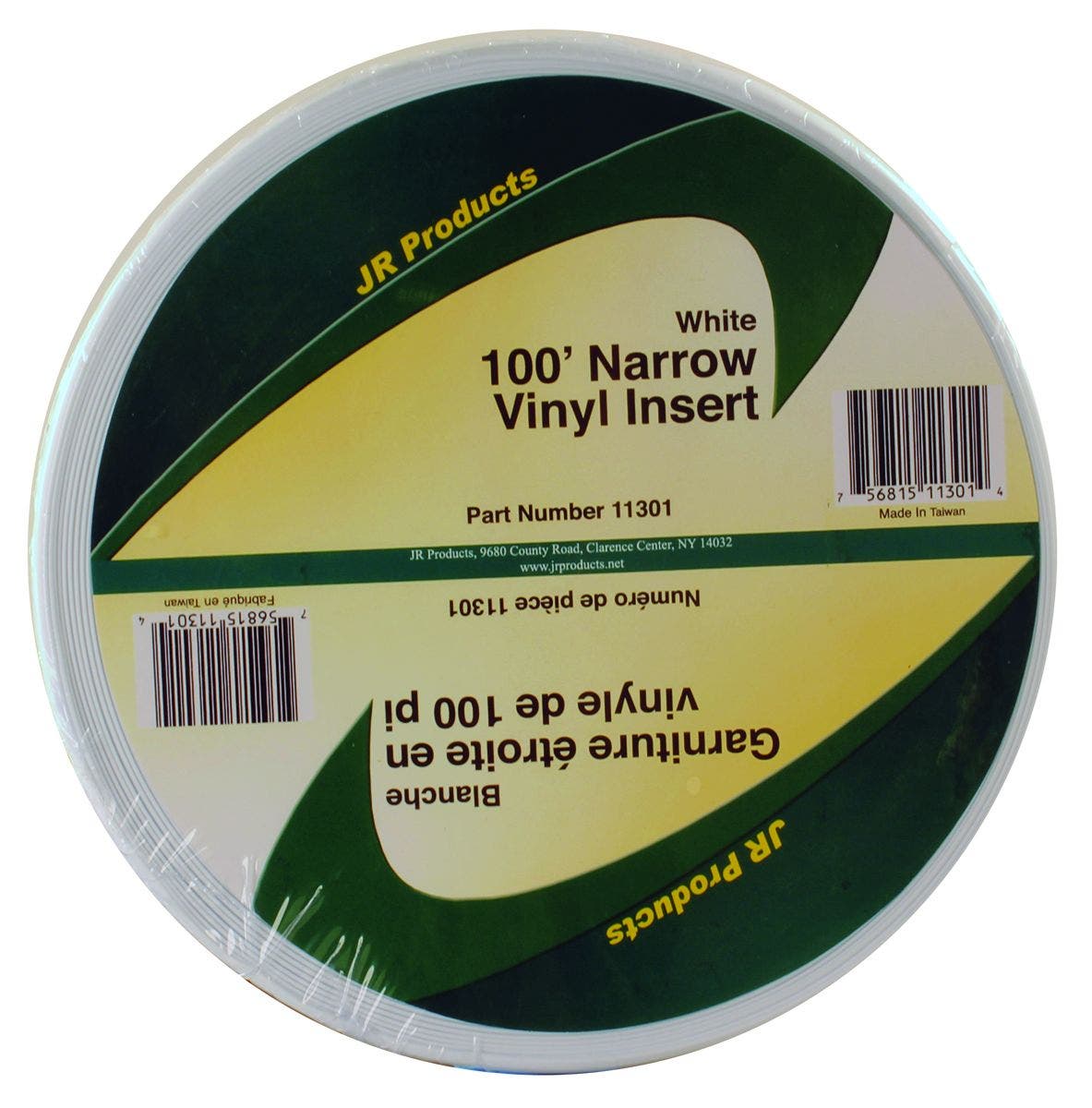 Jr Products 11301 White 100 Foot Narrow Vinyl Insert   Trim Molding Insert;