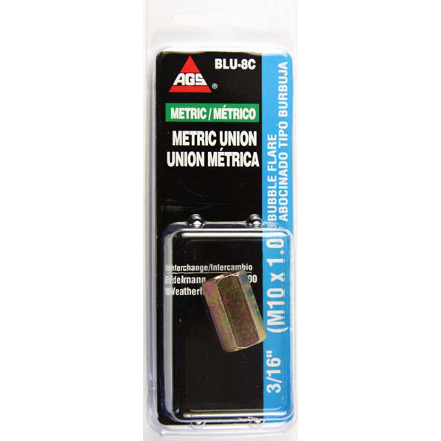 Ags Brake Hydraulic Line Union P/N:Blu-8C American Grease Stick ()  Brake Line