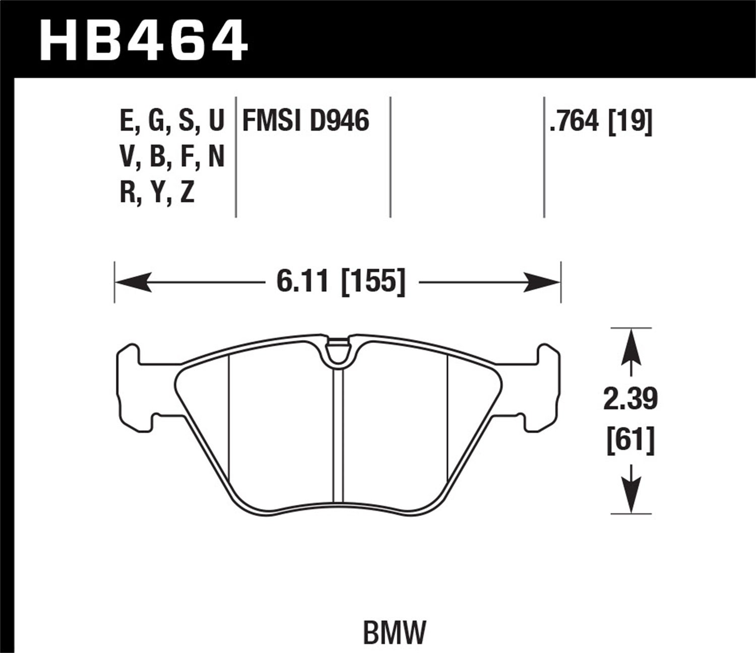Hawk Performance Hb464s.764 Ht-10 Disc Brake Pad   Ht-10 Disc Brake Pad