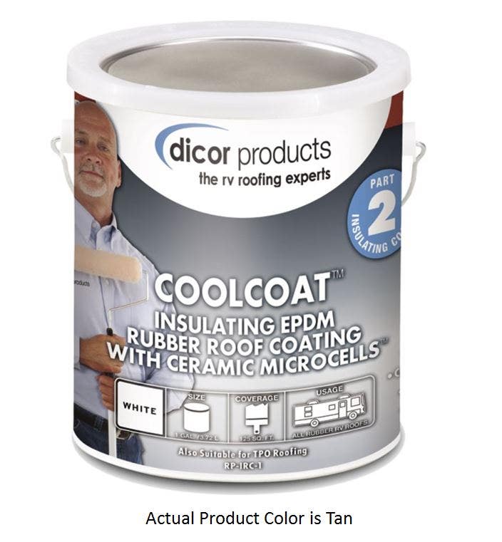 Dicor Rp-Irct-1 Coolcoat Insulating Epdm Roof Coating - 1 Gallon, Tan   Coolcoat