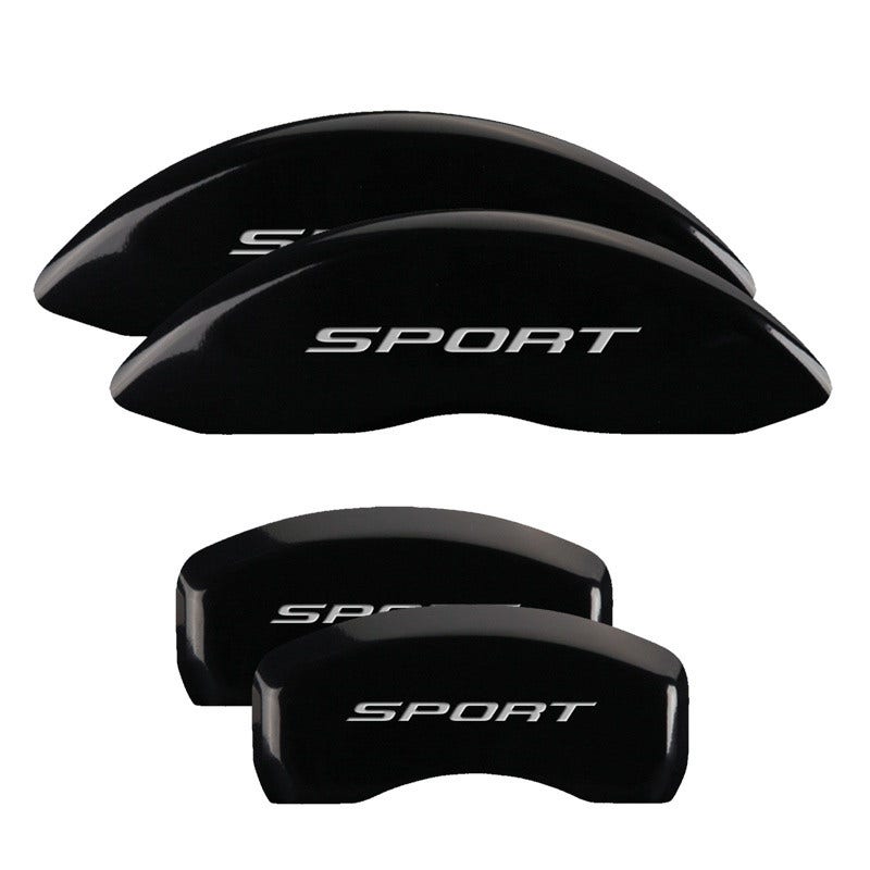 Mgp Caliper Covers 10252Ssp2bk Sport (2015, No Bolts) Black Powder Coat Finish,