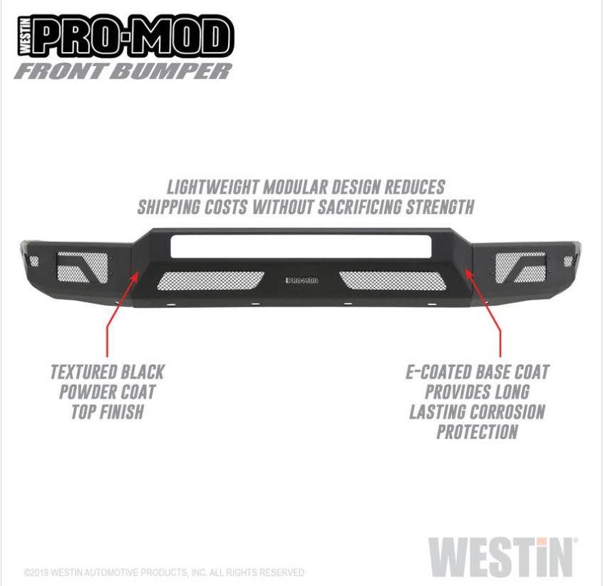 Westin 58-41045 Textured Black Pro-Mod Front Bumper Tacoma 2016-2020   Textured