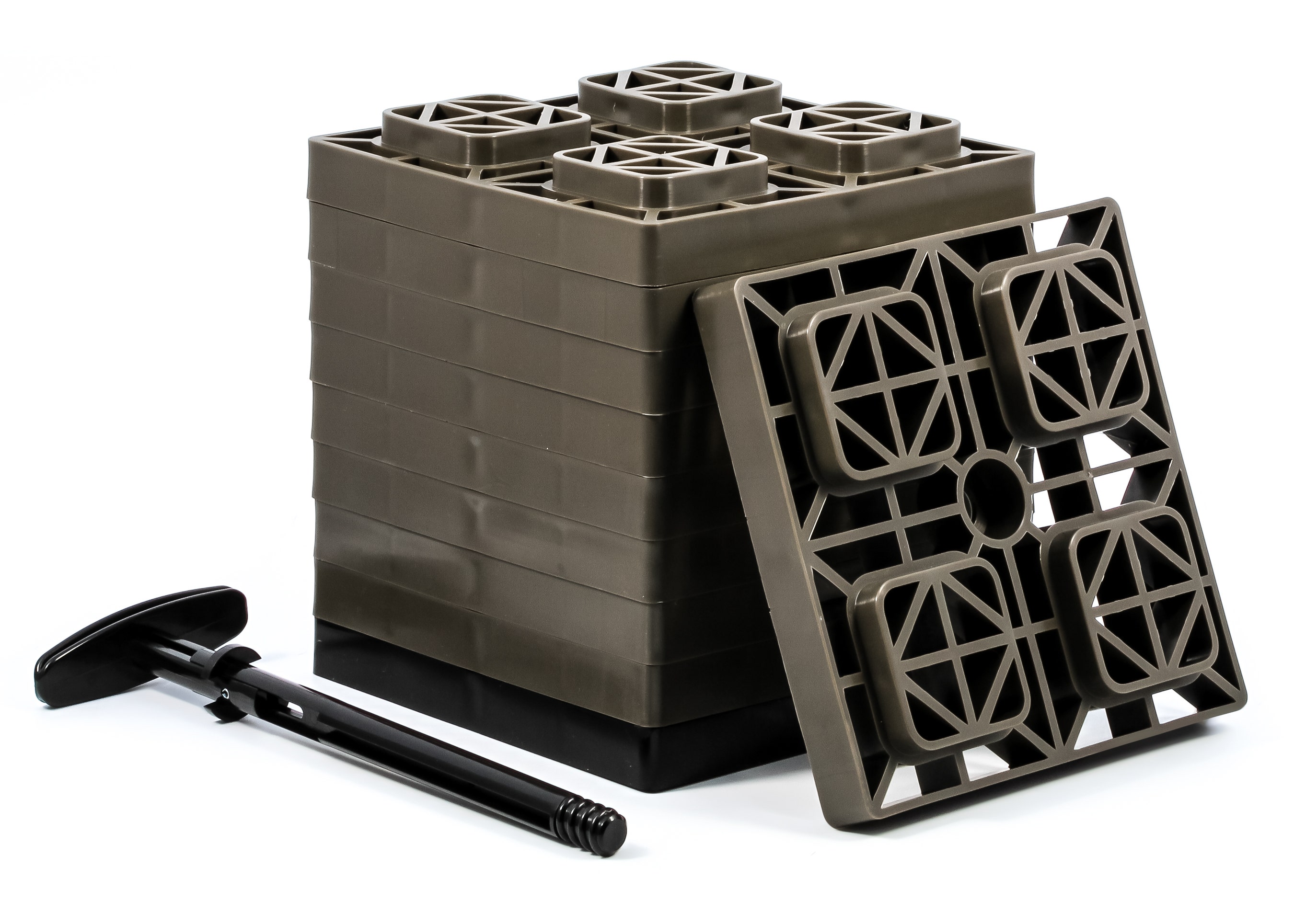Camco Fasten 2X2 Leveling Block For Single Tires, Interlocking Design Allows