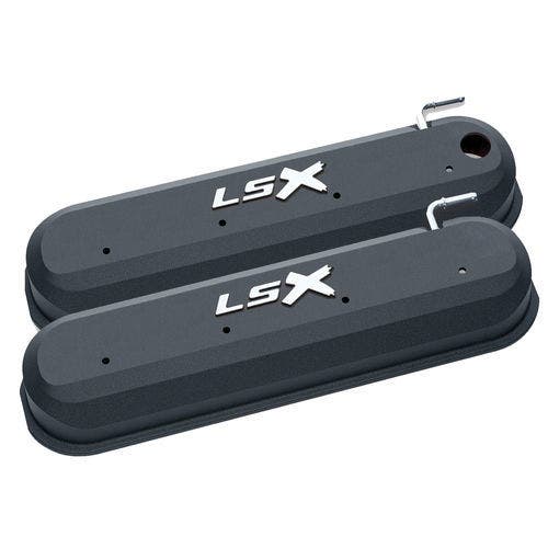 Pro Form Valve Cover, Slant-Edge, Tall, Baffled, Breather Hole, Raised Lsx Logo,