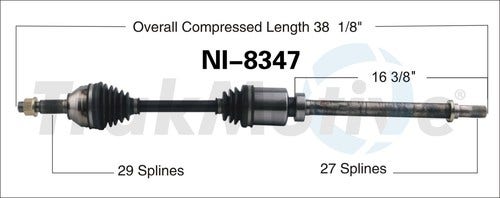 Trakmotive Cv Axle Shaft P/N:Ni-8347  Cv Axle Shaft P/N: