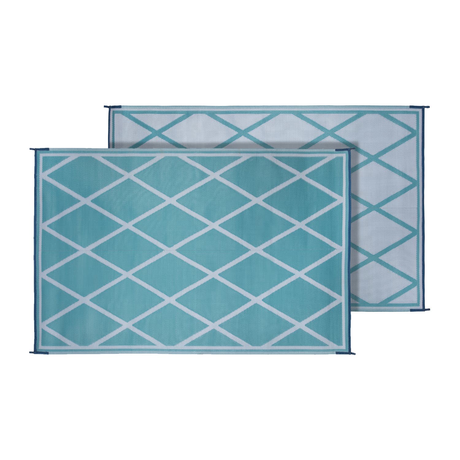 Faulkner 68903 Reversible Diamond Design Turquoise/White 20'L X 8'W Camping Mat