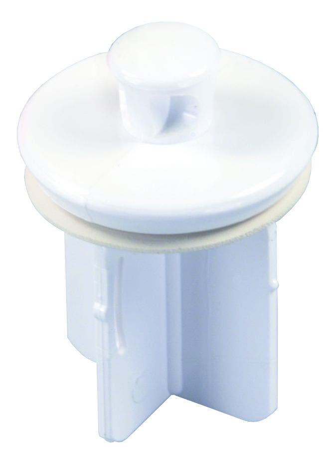 Jr Products 95205 Four-Stem Pop-Up Stopper - White   Sink Drain Stopper; Color -