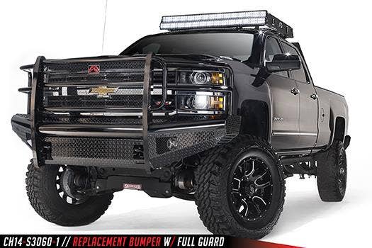 Fab Fours Ch14-S3060-1 Black Steel Front Ranch Bumper   Bumper Black Steel; With