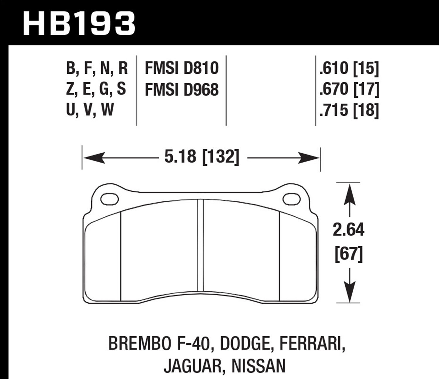 Hawk Performance Hb193g.610 Dtc-60 Disc Brake Pad Fits 19 M2   Dtc-60 Disc Brake