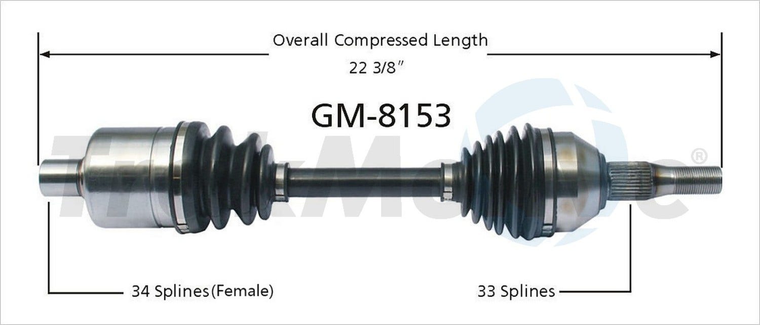 Trakmotive Cv Axle Shaft P/N:Gm-8153  Cv Axle Shaft P/N: