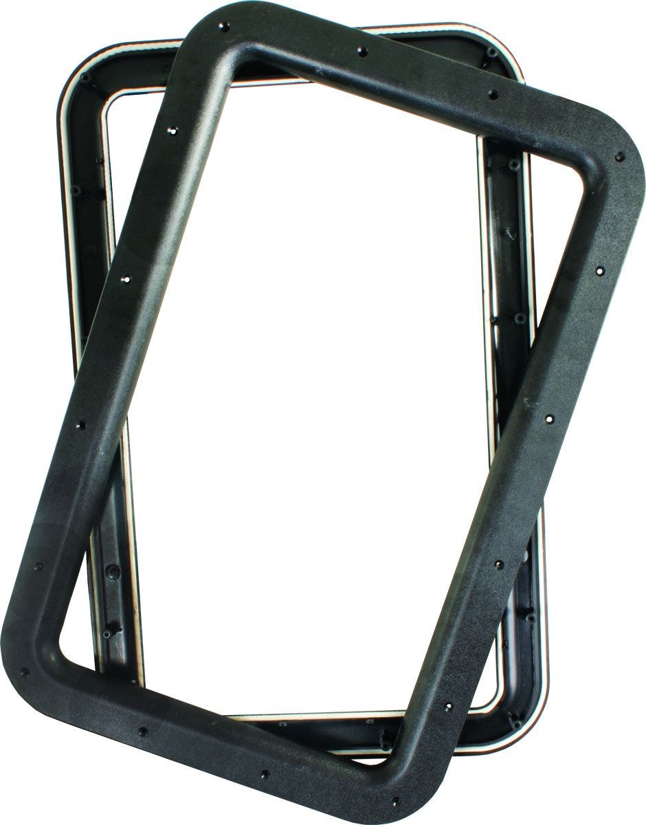 Jr Products 11021 Black Rv Deluxe Entry Door Window Frame   Entry Door Window