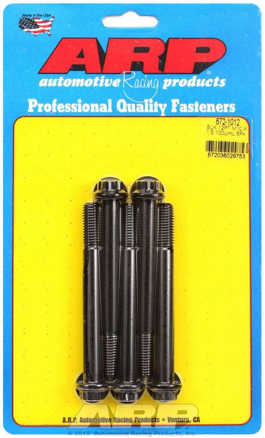 Automotive Racing Products 672-1012 M10x1.50X100 12P Blk Oxide Blts Automotive